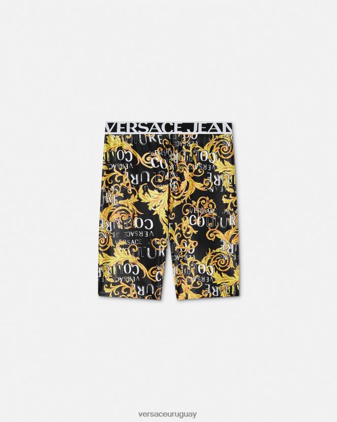 Versace shorts ciclistas de alta costura con logo mujer un color ropa H88R0H2239