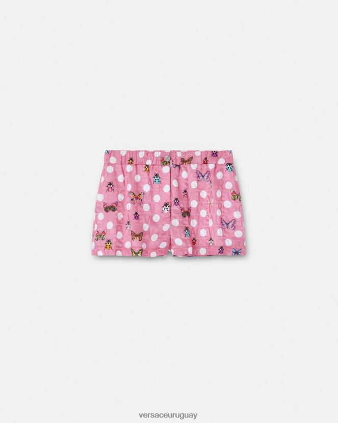 Versace shorts de mezcla de seda con mariposas mujer imprimir ropa H88R0H197