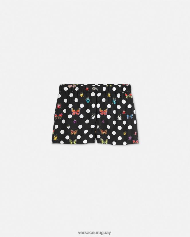 Versace shorts de seda mariposas mujer imprimir ropa H88R0H189