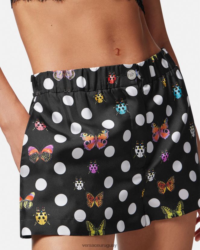 Versace shorts de seda mariposas mujer imprimir ropa H88R0H189