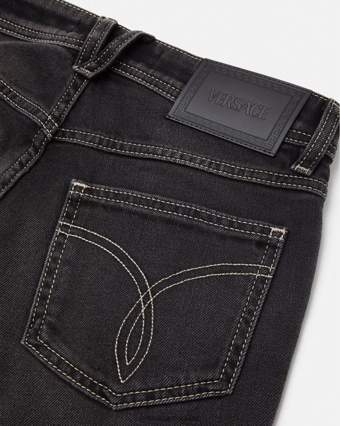Versace vaqueros con cristales mujer negro ropa H88R0H213