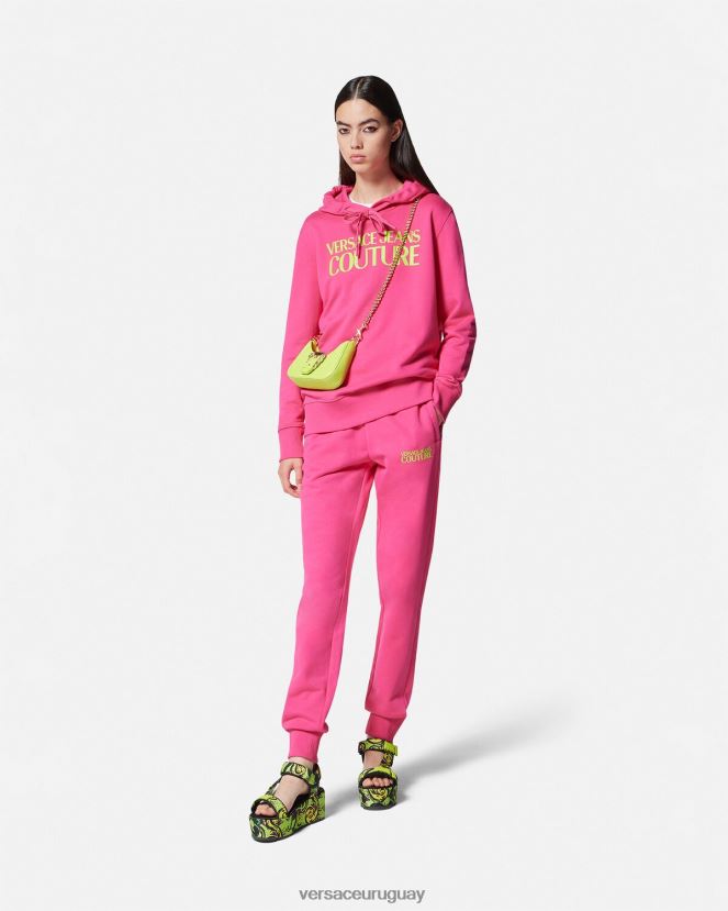 Versace pantalones deportivos con logo mujer fucsia ropa H88R0H2176