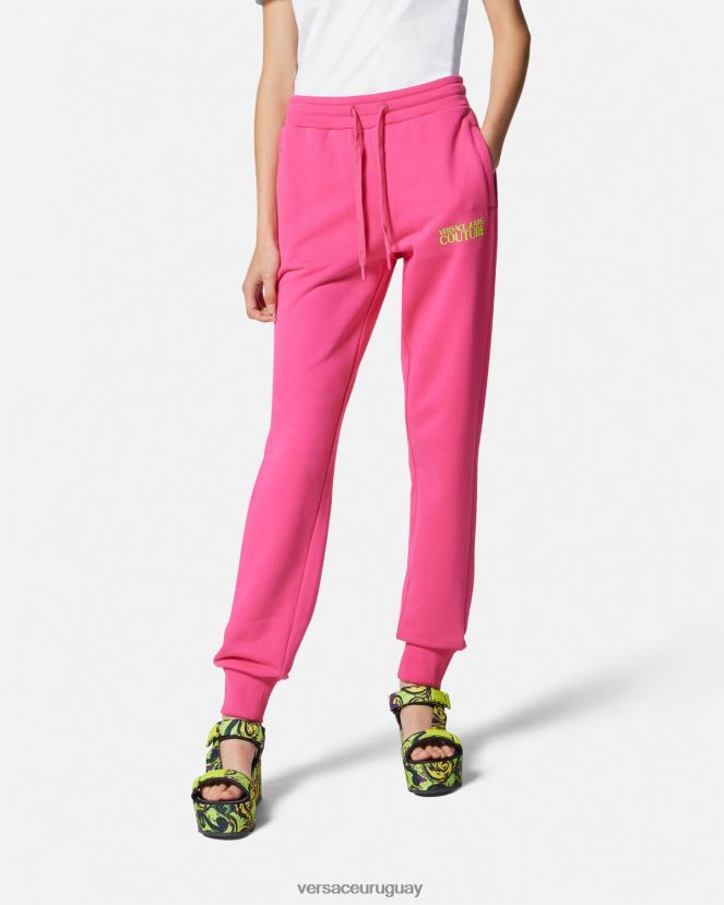 Versace pantalones deportivos con logo mujer fucsia ropa H88R0H2176
