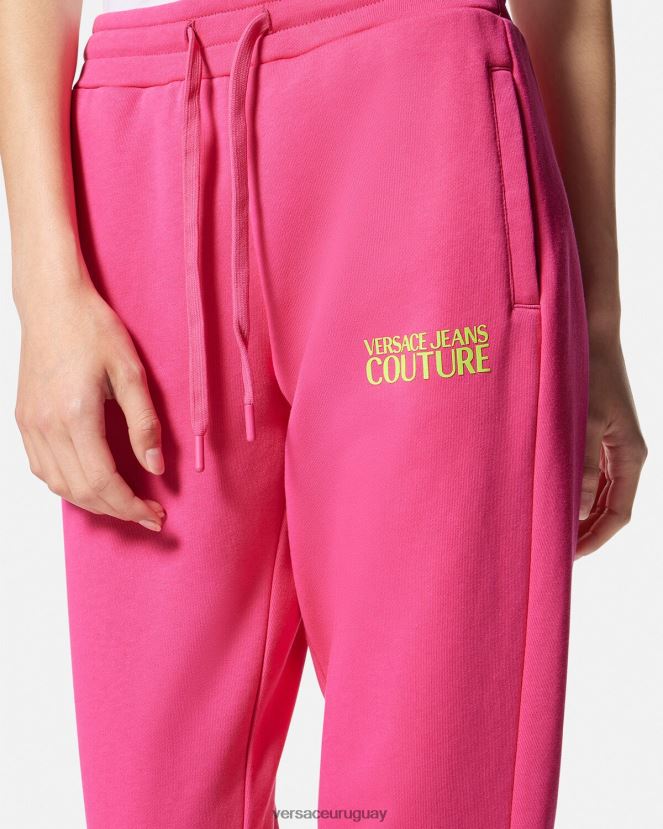 Versace pantalones deportivos con logo mujer fucsia ropa H88R0H2176