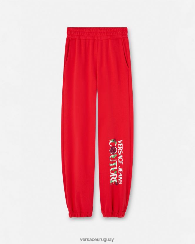 Versace pantalones deportivos con logo y rosas mujer naranja ropa H88R0H2177