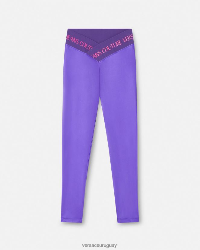 Versace leggins con logo mujer Violeta ropa H88R0H2240