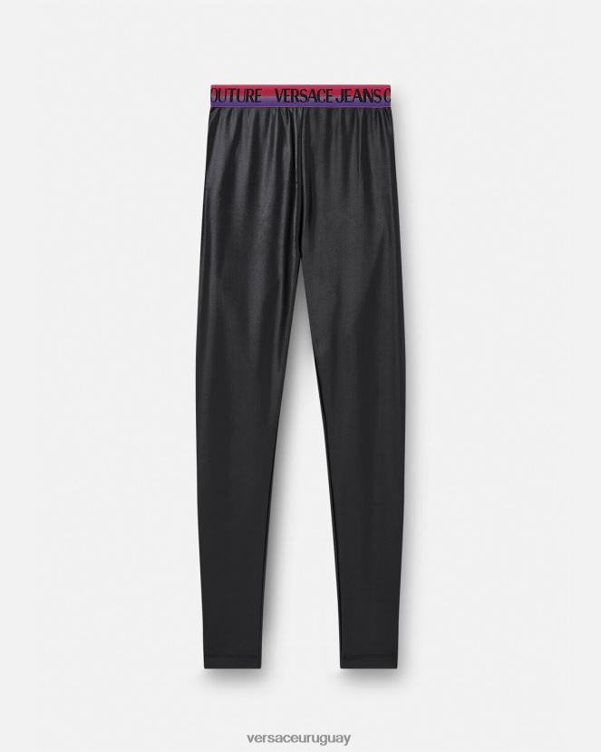 Versace leggins con logo mujer negro ropa H88R0H2149