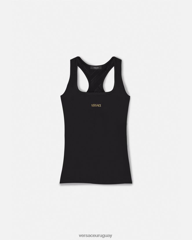 Versace Camiseta sin mangas mujer negro ropa H88R0H234