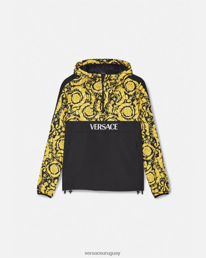 Versace chaqueta cortavientos barroco mujer negro ropa H88R0H239