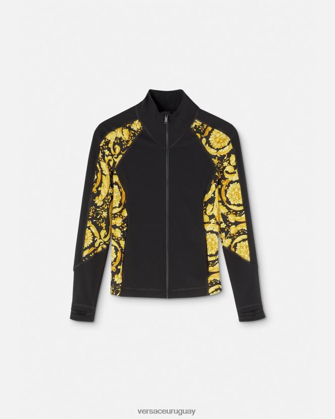 Versace chaqueta deportiva barroco mujer negro ropa H88R0H231