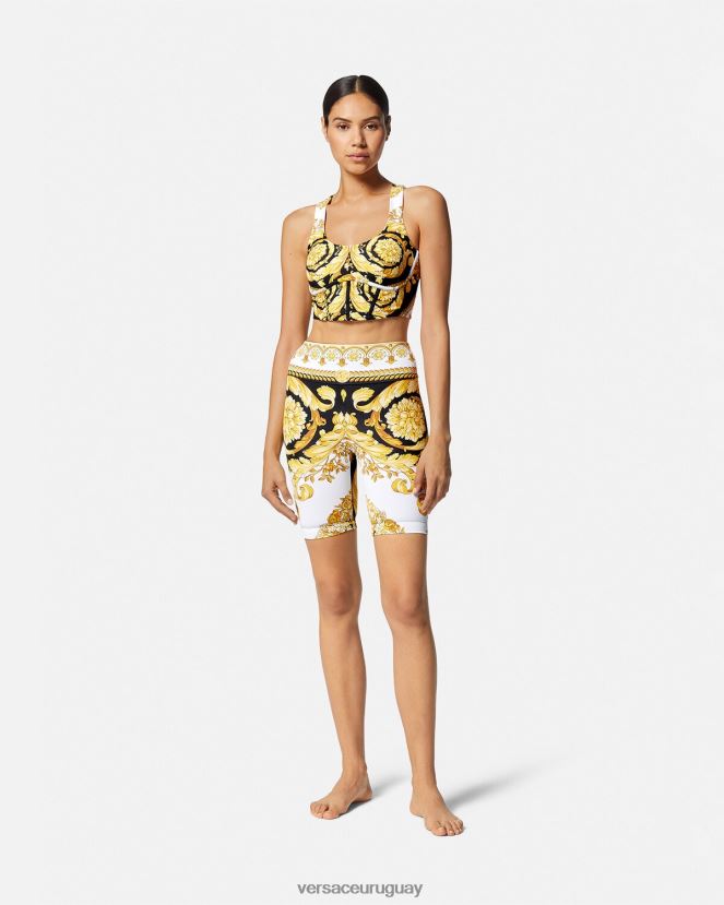 Versace pantalones cortos de ciclismo estilo barroco mujer imprimir ropa H88R0H230