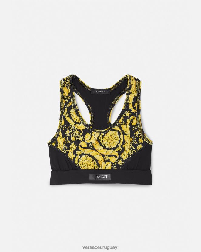 Versace sujetador deportivo barroco mujer negro ropa H88R0H240