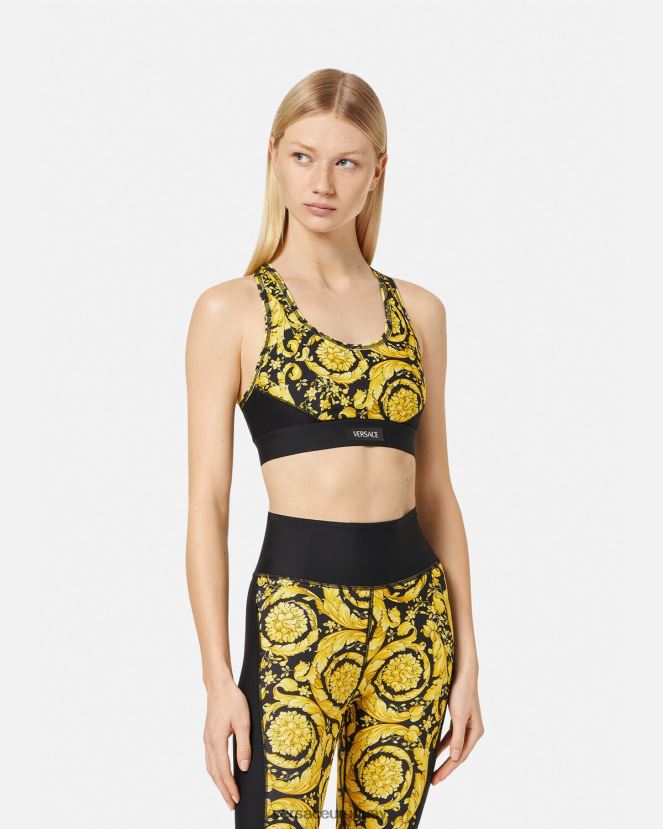 Versace sujetador deportivo barroco mujer negro ropa H88R0H240