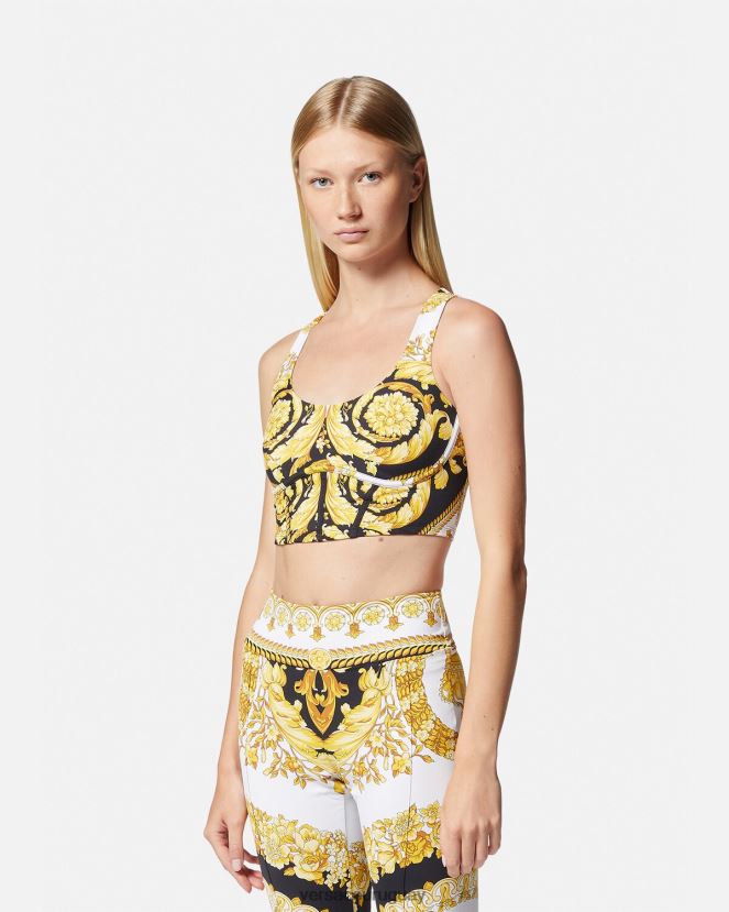 Versace sujetador deportivo barroco para gimnasio mujer imprimir ropa H88R0H229