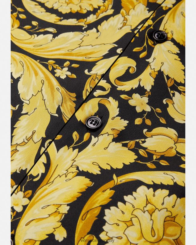 Versace camisa de pijama de seda con estampado barroco mujer imprimir ropa interior y ropa de playa H88R0H1027