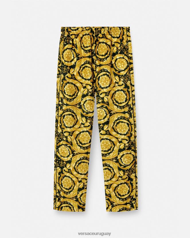 Versace pantalones de pijama de seda con estampado barroco mujer imprimir ropa interior y ropa de playa H88R0H1026