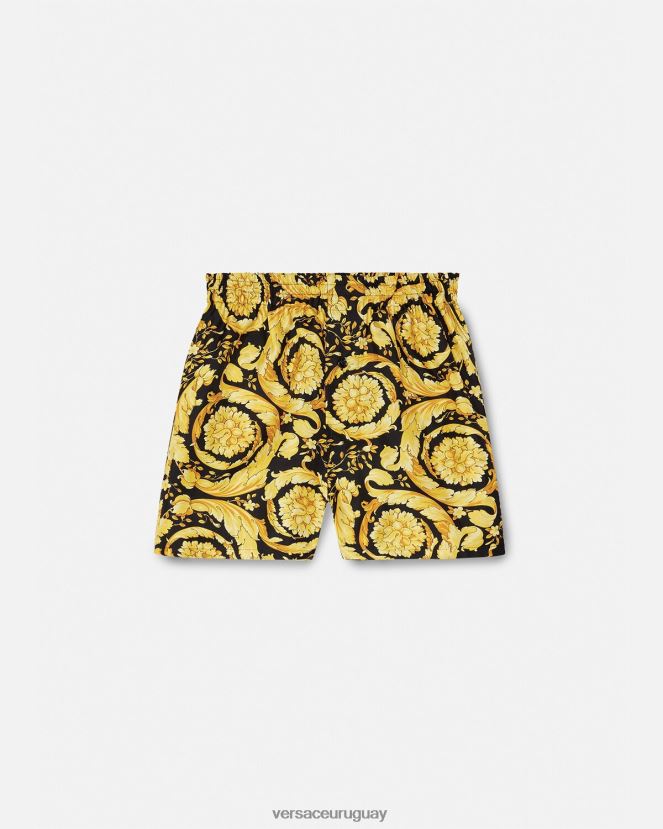 Versace shorts de pijama de seda con estampado barroco mujer imprimir ropa interior y ropa de playa H88R0H1030
