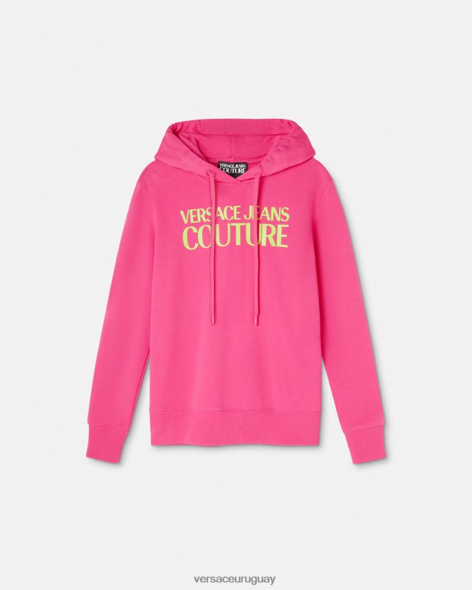 Versace sudadera con capucha y logo mujer fucsia ropa H88R0H2173