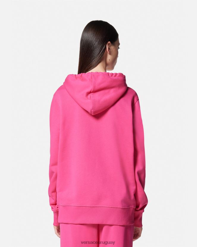 Versace sudadera con capucha y logo mujer fucsia ropa H88R0H2173