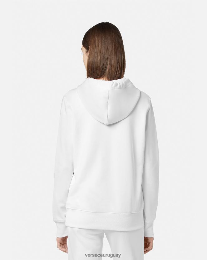 Versace sudadera con capucha y logo mujer oro y blanco ropa H88R0H2235