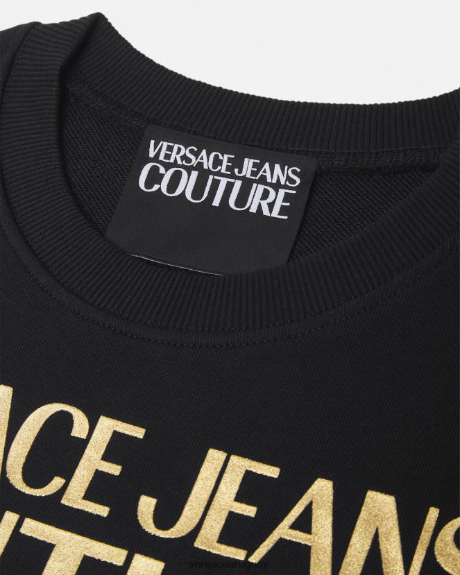 Versace suéter con logo mujer oro negro ropa H88R0H2155