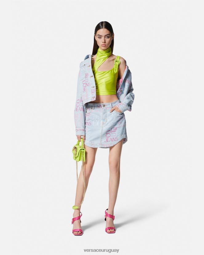 Versace top corto con hebilla barroca mujer cal ropa H88R0H2217