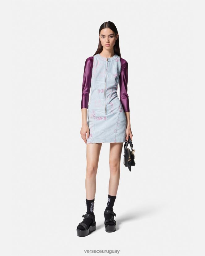 Versace top corto con logo mujer Violeta ropa H88R0H2216