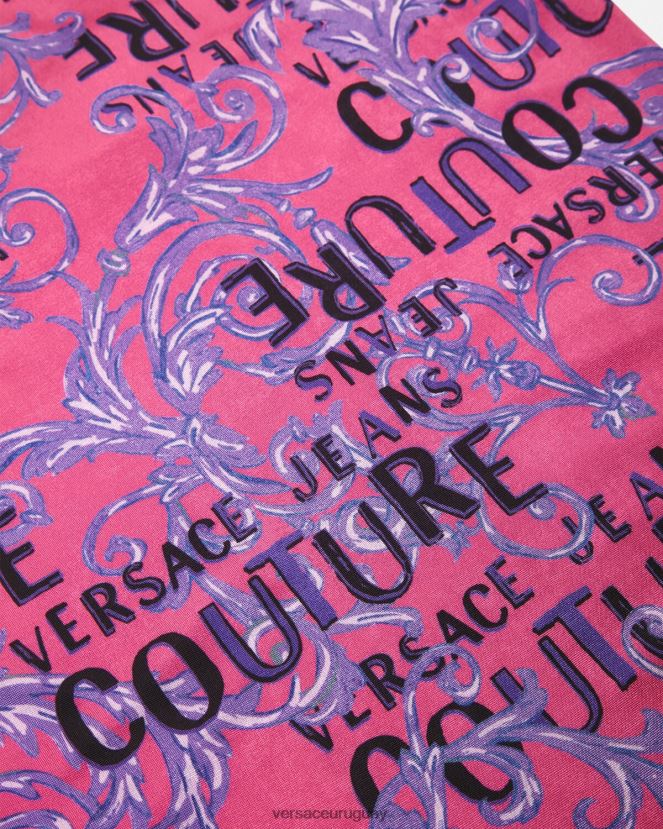 Versace top de un solo hombro con logo de alta costura mujer fucsia ropa H88R0H2204
