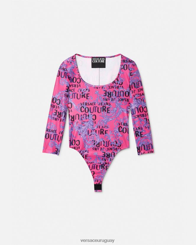 Versace body de alta costura con logo mujer fucsia ropa H88R0H2212