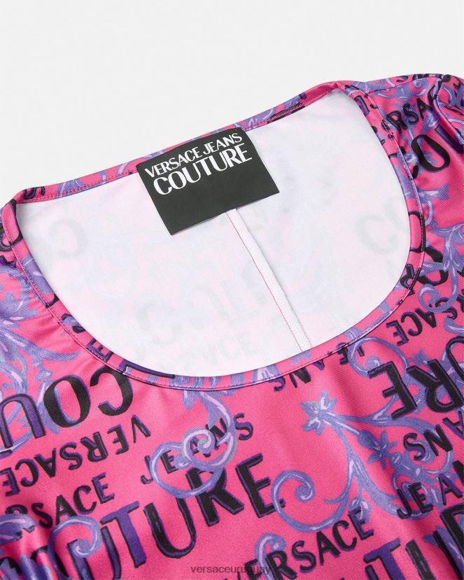 Versace body de alta costura con logo mujer fucsia ropa H88R0H2212