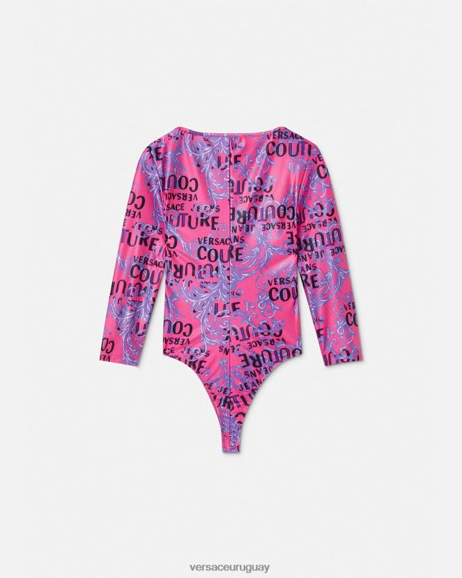 Versace body de alta costura con logo mujer fucsia ropa H88R0H2212