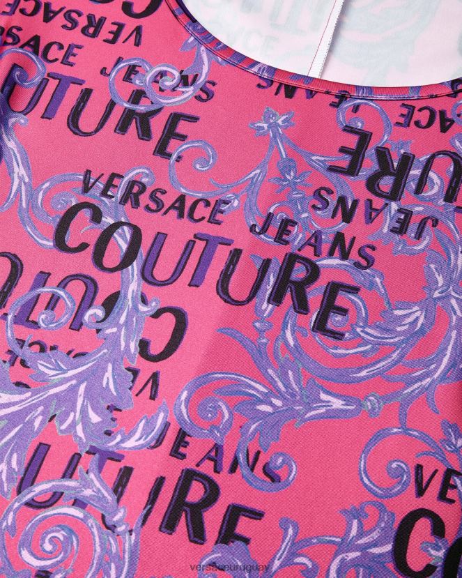 Versace body de alta costura con logo mujer fucsia ropa H88R0H2212