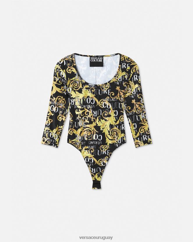 Versace body de alta costura con logo mujer oro negro ropa H88R0H2211