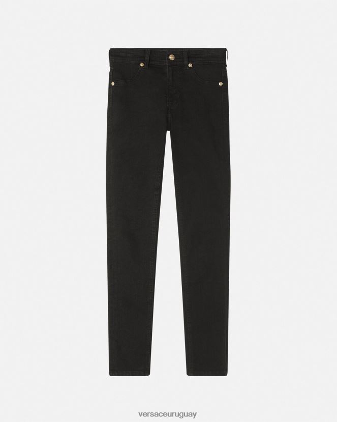 Versace jeans ajustados con logo mujer negro ropa H88R0H2246