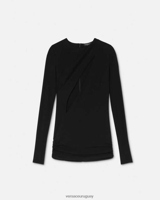 Versace minivestido con cortes mujer negro ropa H88R0H45