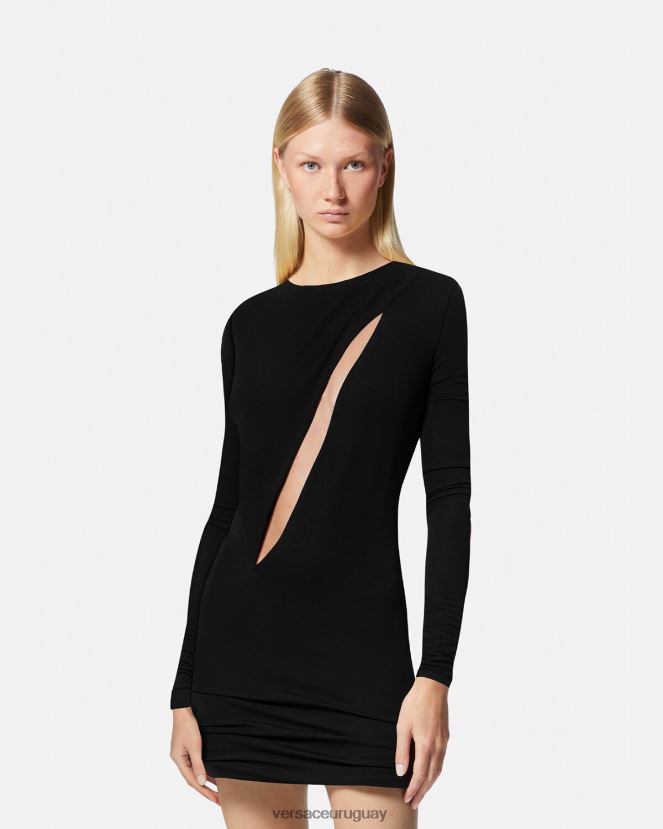 Versace minivestido con cortes mujer negro ropa H88R0H45