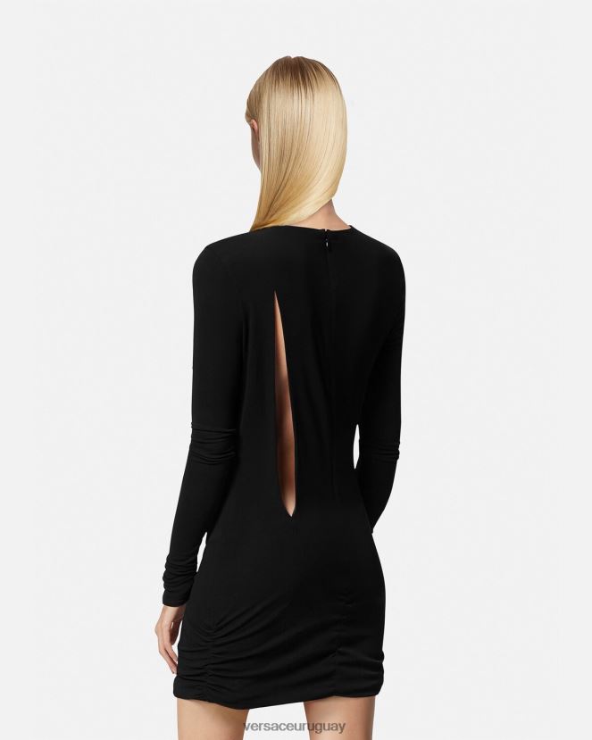 Versace minivestido con cortes mujer negro ropa H88R0H45