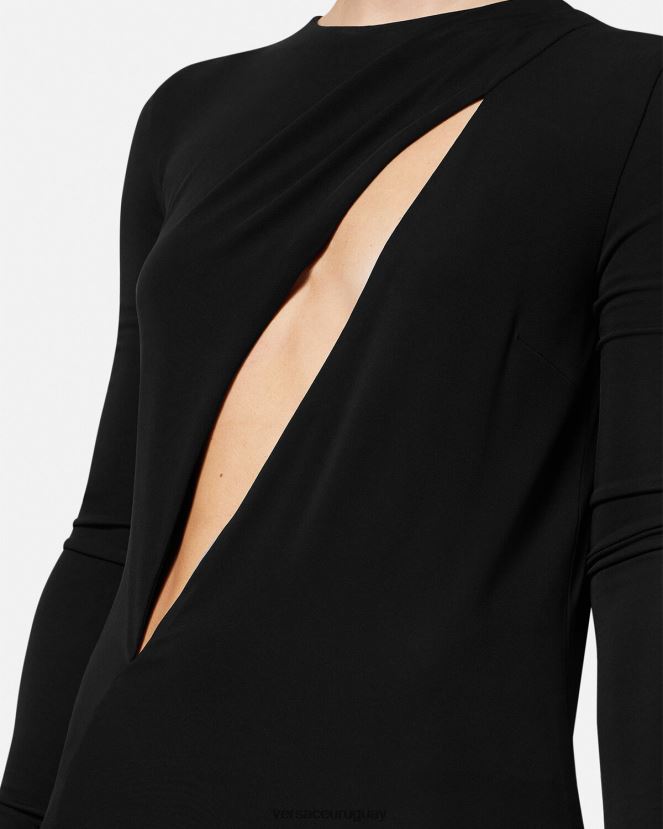 Versace minivestido con cortes mujer negro ropa H88R0H45