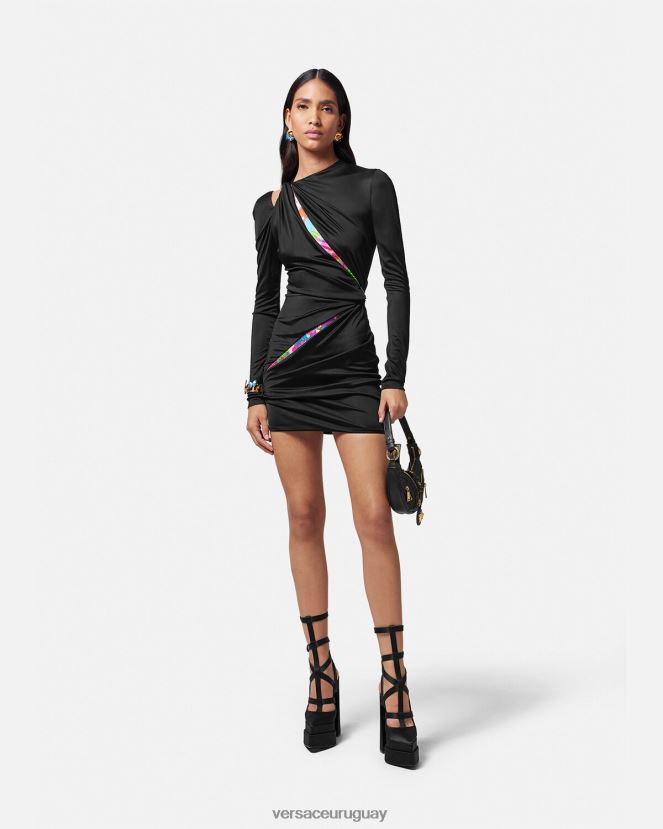 Versace minivestido floral anudado de verano mujer un color ropa H88R0H22