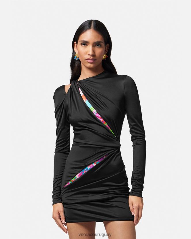 Versace minivestido floral anudado de verano mujer un color ropa H88R0H22