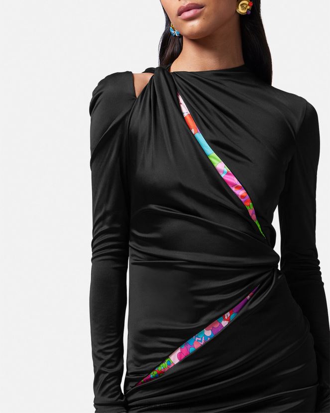 Versace minivestido floral anudado de verano mujer un color ropa H88R0H22