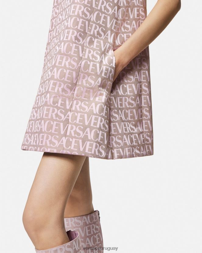 Versace minivestido por toda la prenda mujer rosa y estampado ropa H88R0H26