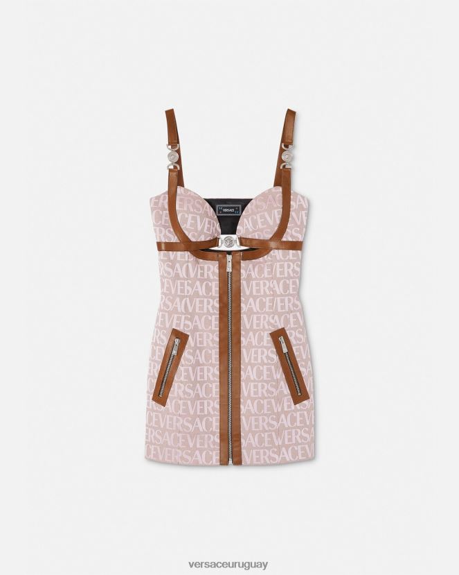 Versace minivestido por toda la prenda mujer rosa y estampado ropa H88R0H27