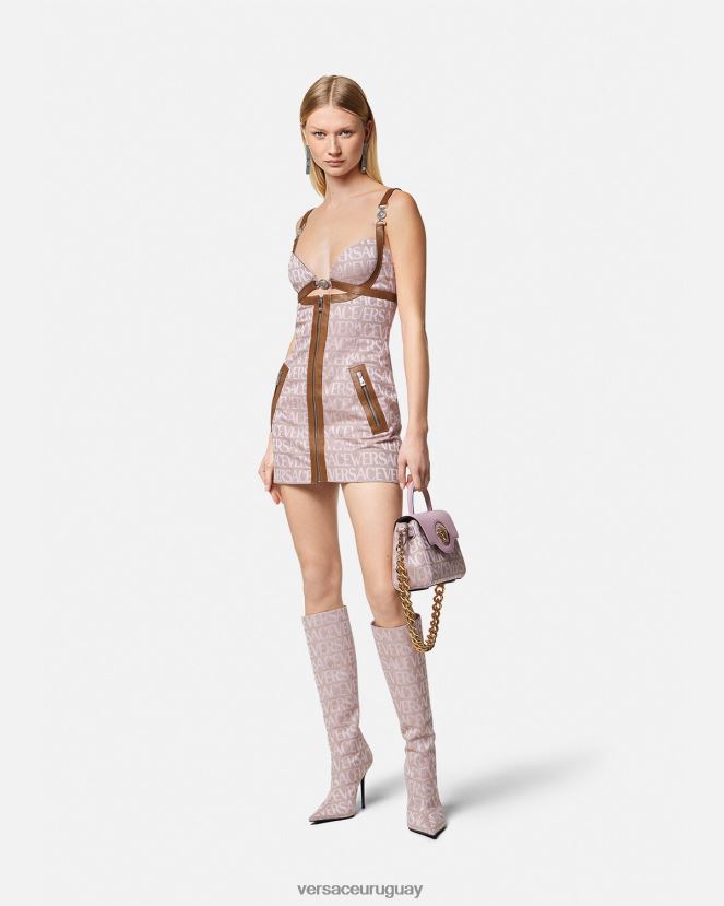 Versace minivestido por toda la prenda mujer rosa y estampado ropa H88R0H27