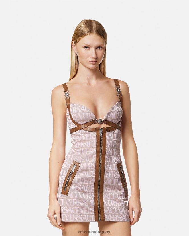 Versace minivestido por toda la prenda mujer rosa y estampado ropa H88R0H27