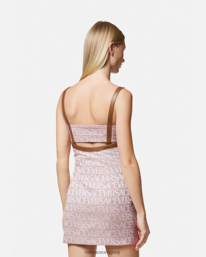 Versace minivestido por toda la prenda mujer rosa y estampado ropa H88R0H27