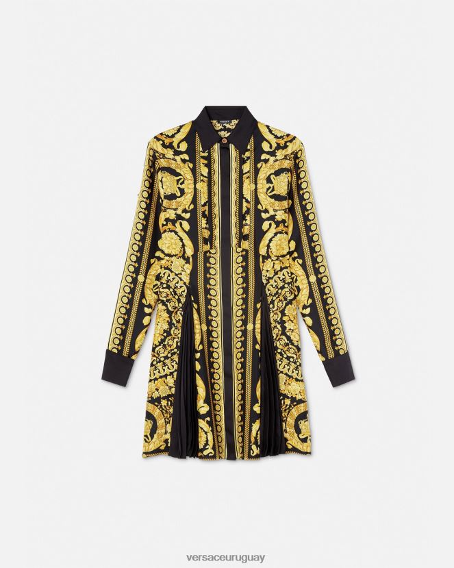 Versace vestido camisero midi de seda barroco mujer imprimir ropa H88R0H34