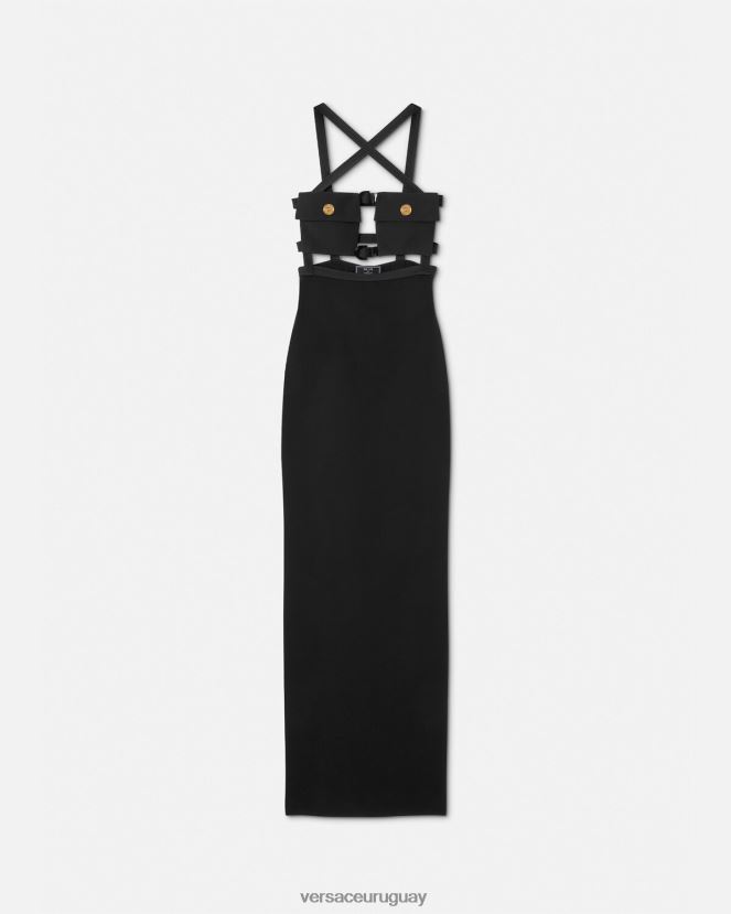 Versace vestido con abertura de medusa mujer un color ropa H88R0H19