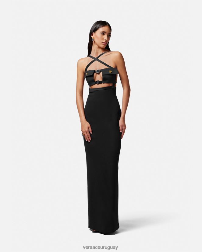 Versace vestido con abertura de medusa mujer un color ropa H88R0H19
