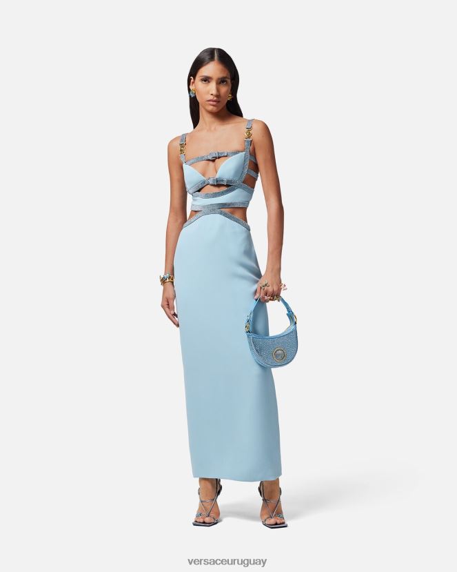 Versace vestido con aberturas y Medusa de cristal del 95 mujer un color ropa H88R0H18